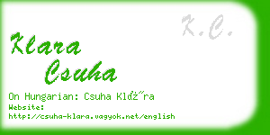 klara csuha business card